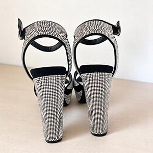 シェナモン Amazon.com | Women Rhinestone Platform High Heel Open Toe